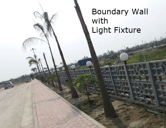 KK's Boundary Wall with Light Fixture..