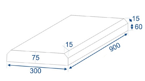 Granite Finish Coping TYPE E2 - 900X300X75