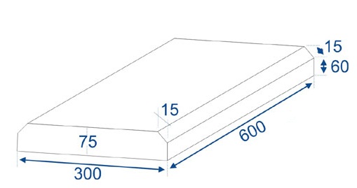 Granite Finish Coping TYPE E1 - 600X300X75