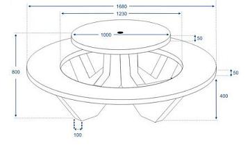 Round Table with Round Bench